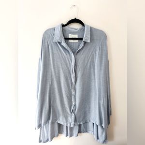 By Together | Plus Light Blue Flowy Button Down | Size 3X